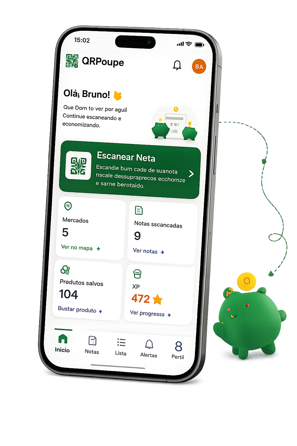 App QRPoupe no celular